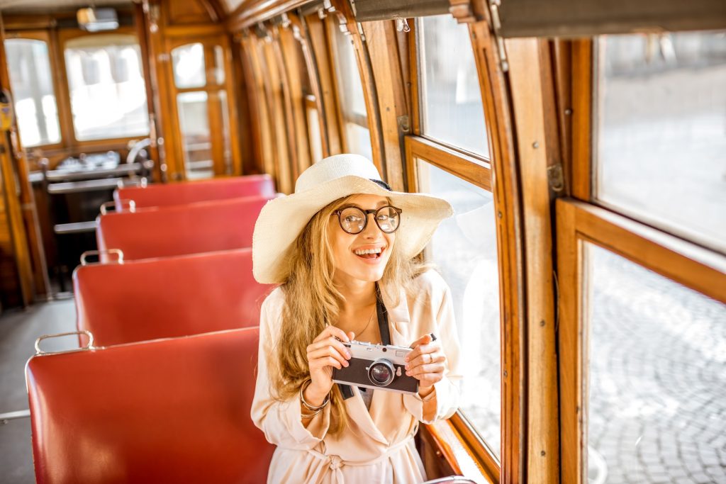 Woman traveling in Porto city